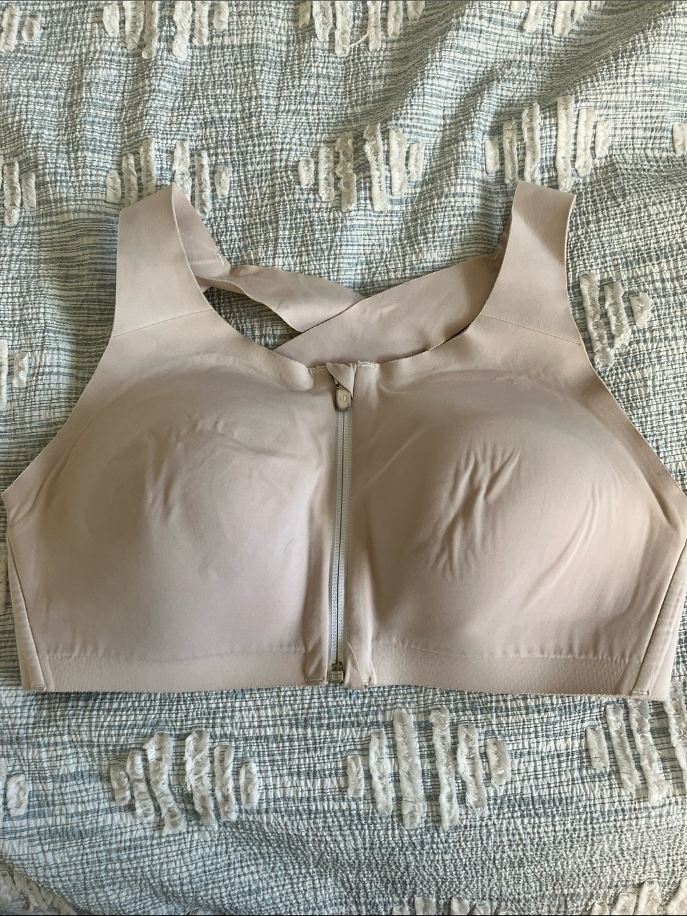 lululemon athletica Front-Zip Support Bra in Light Beige